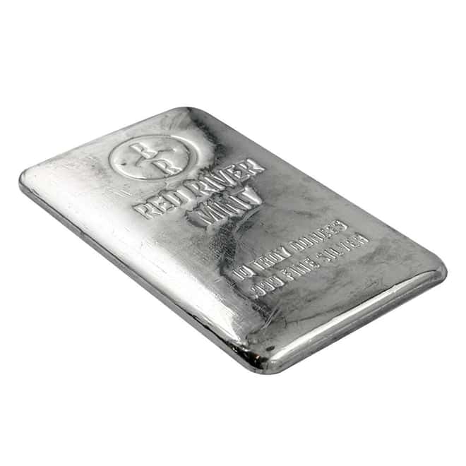 10 oz Red River Mint Silver Cast Bar .999 Fine