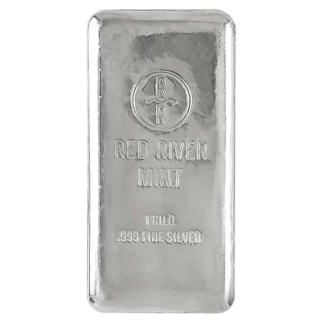 1 Kilo Red River Mint Silver Cast Bar .999 Fine