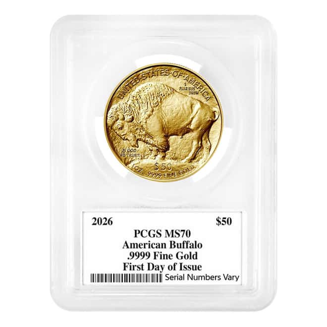 2026 1 oz $50 Gold American Buffalo PCGS MS 70 FDOI