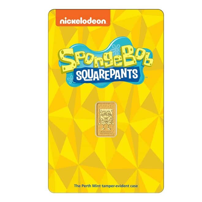 2025 1 Gram Perth Mint SpongeBob SquarePants™ Gold Bar (in Assay)