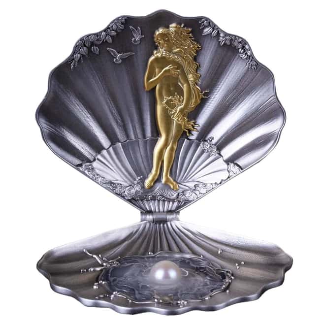 2025 Samoa 3 oz The Birth of Venus 3D Shaped Silver Coin