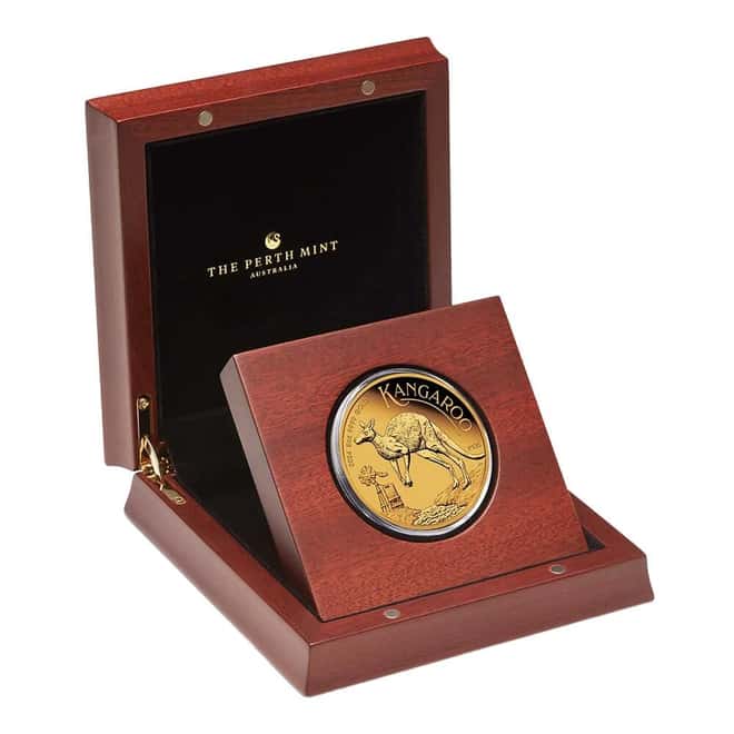 2024 5 oz Proof Gold Australian Kangaroo Perth Mint Coin (w/Box & COA)