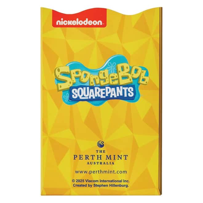 2025 1 Gram Perth Mint SpongeBob SquarePants™ Gold Bar (in Assay)