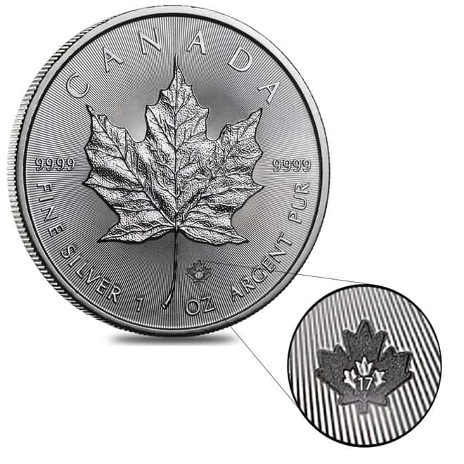 2017 1 oz Silver Canadian Maple Leaf .9999 Fine $5 Coin BU