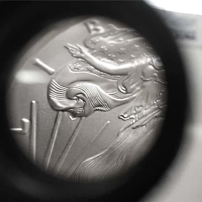 2017 1 oz Silver American Eagle NGC MS 69 ER Mint Error (Obverse Struck Thru) #1