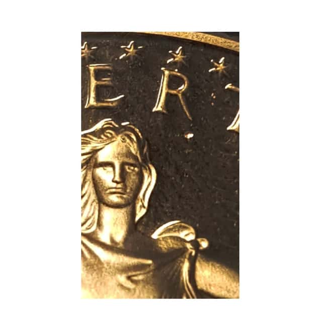 1990 W 1 oz $50 Proof Gold American Eagle NGC PF 69 UCAM Mint Error (Obv Struck Thru) 