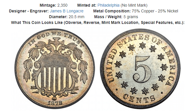 1878 Shield Nickel