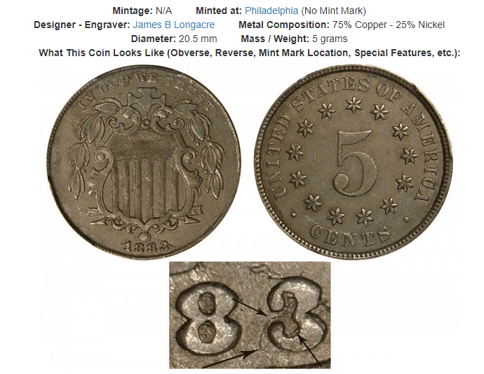 1883 Shield Nickel