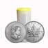 Roll of 25 - 2014 Canadian 1 oz .9999 Silver Maple Leaf $5 Coins