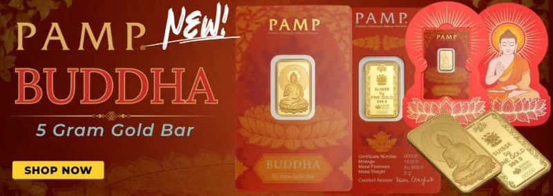 5 Gram PAMP Suisse Buddha Gold Bar .9999 Fine