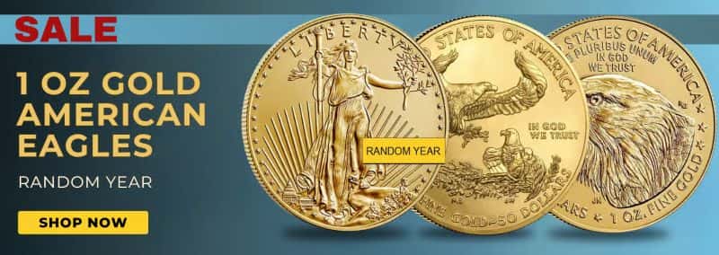 1 oz Gold American Eagle $50 Coin BU (Random Year)