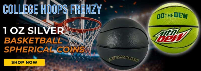 Bullion Exchanges Exclusive 1 oz silver basketball spherical coins