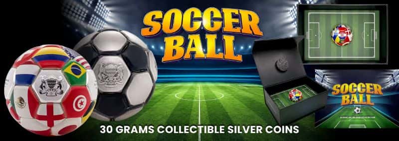 Bullion Exchanges Exclusive Soccer Ball Silver Spherical Coins