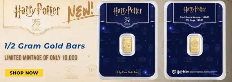 1/2 Gram Harry Potter 25th Anniversary Gold Bar .9999 Fine