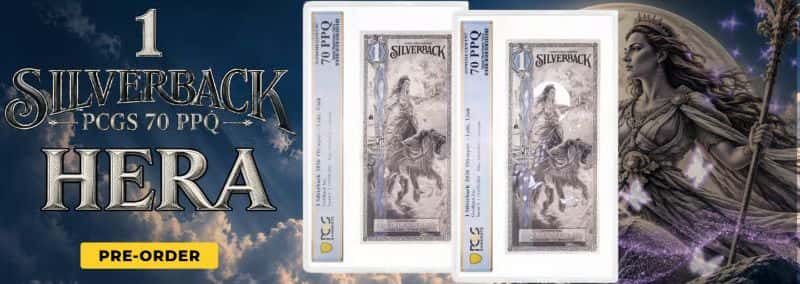 1 Hera Silverback 1/1000 oz Silver Foil Aurum Note PCGS 70 PPQ