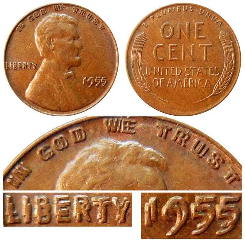 1955 Doubled Die Obverse Lincoln Wheat Penny