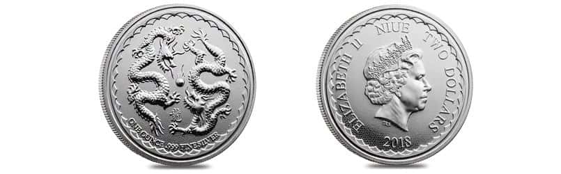 Double Dragon Silver Coin