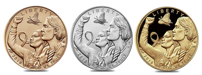 breast cancer awareness coins front