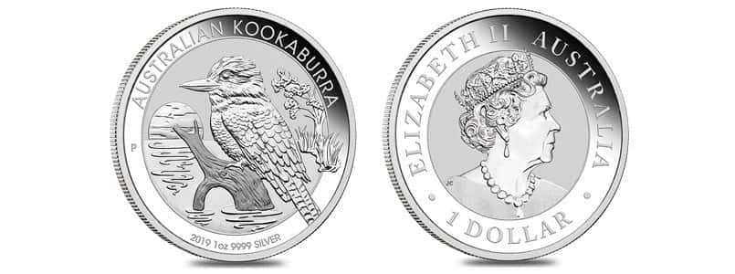 2019 1 oz Silver Australian Kookaburra Perth Mint .999 Fine BU In Cap