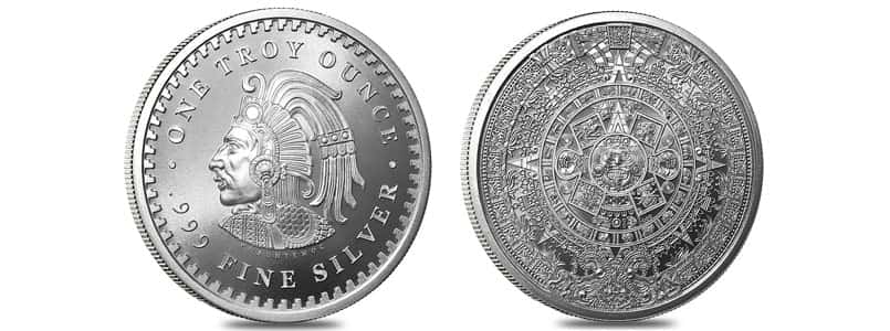 1 oz Silver Aztec Calendar Round .999 Fine 1 oz Silver Aztec Calendar Round .999 Fine