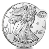 2020-W V75 Privy 1 oz Proof Silver Eagle WWII 75th Anniv