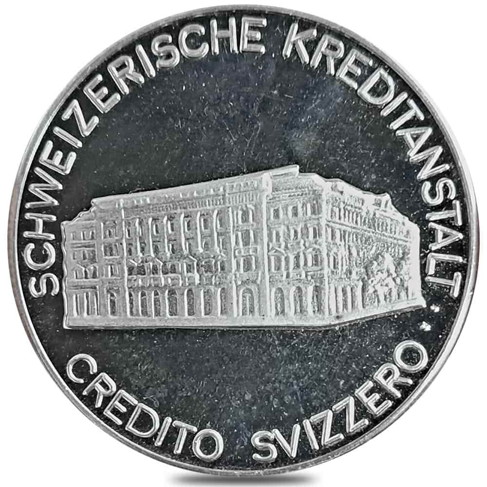 0.446 oz Credit Suisse Silver Round 0.925 Fine In stock