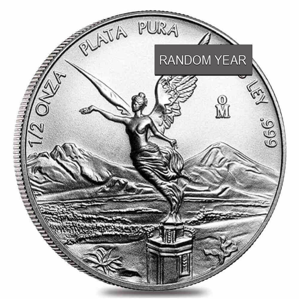 1/2 oz Mexican Silver Libertad Coin .999 Fine BU (Random Year)