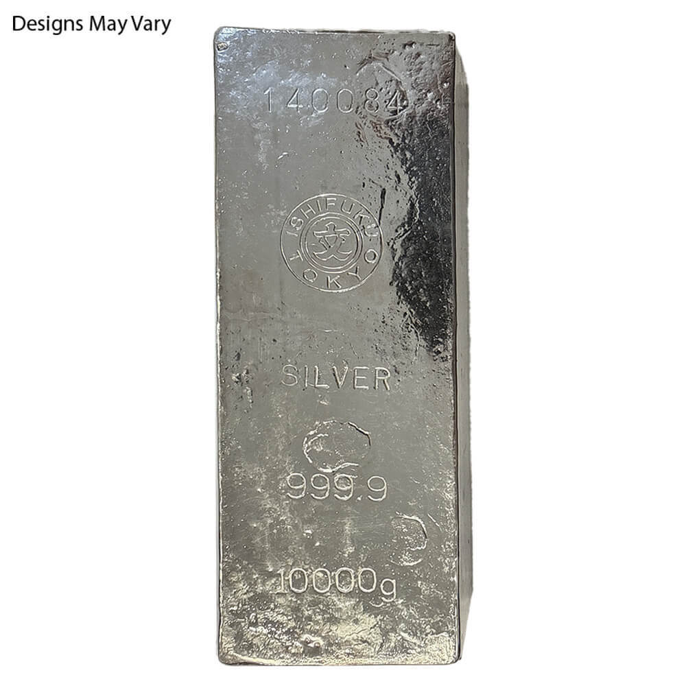 シルバー（ S I L V E R950)K10G F（記念あり）3点 10 Kilo Generic Silver Bar .999 Fine