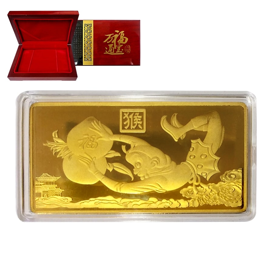 100 g Chinese Monkey Gold Bar .9999 (Box) | Bullion Exchanges