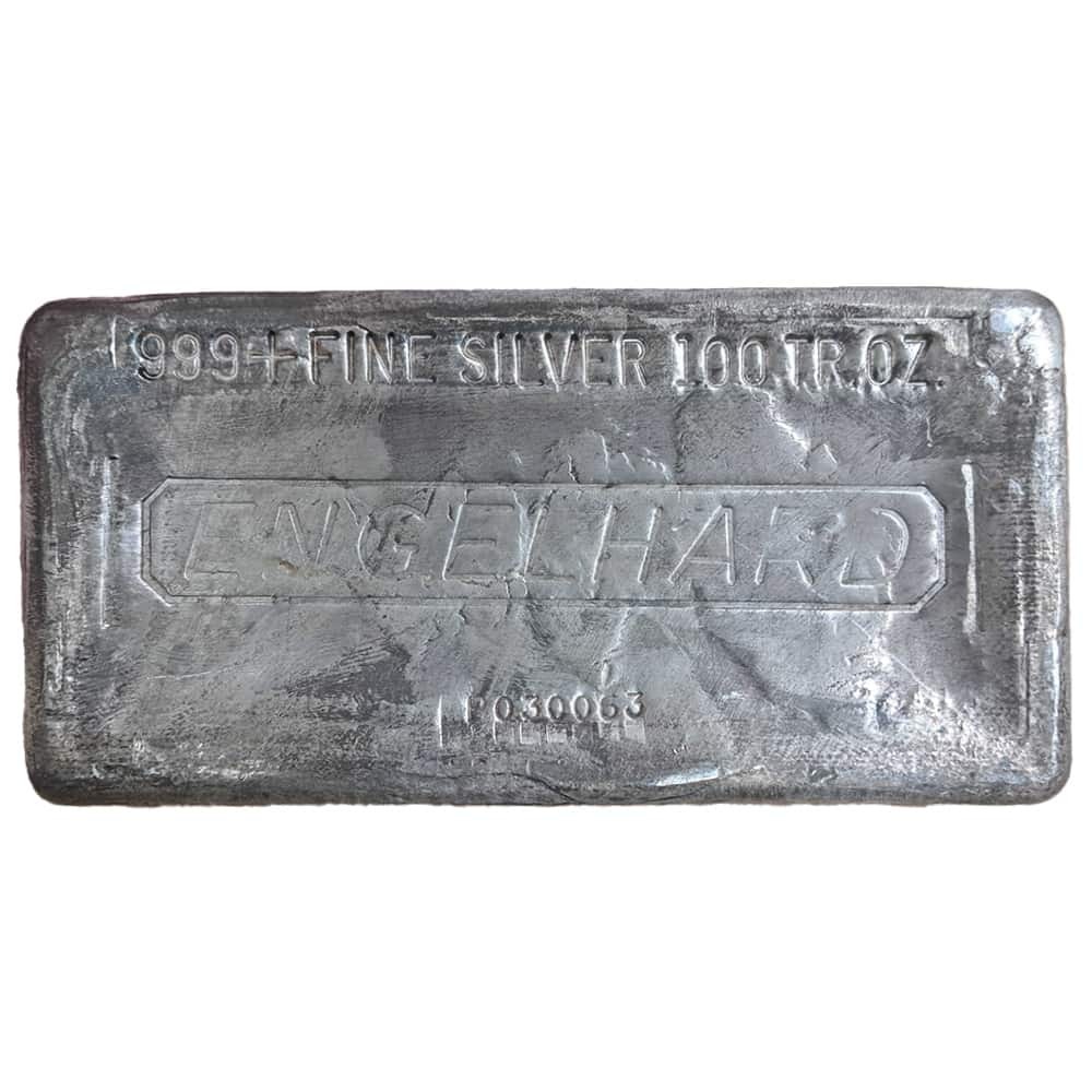 100 oz Engelhard Silver Bar .999 Fine 7th Series (K Prefix Anomaly, LQ  Rotary Dial Anomaly)