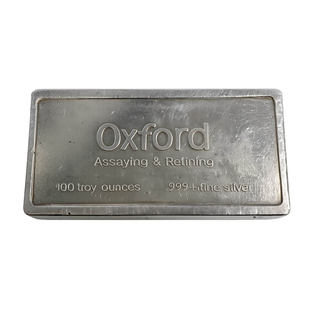 100 oz Oxford Silver Vintage Bar .999+ Fine