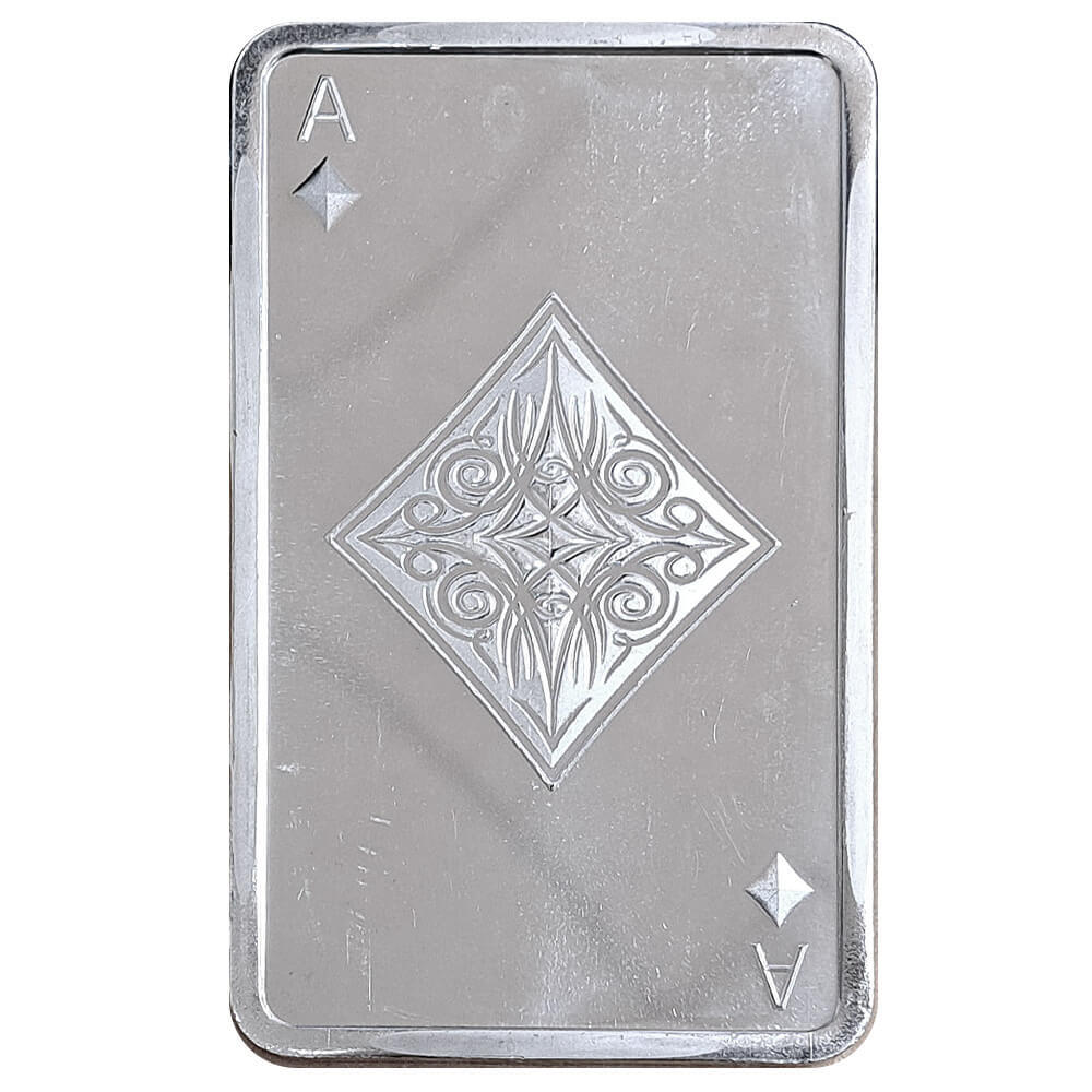 10 oz Ace of Diamonds Silver Bar .999 Fine