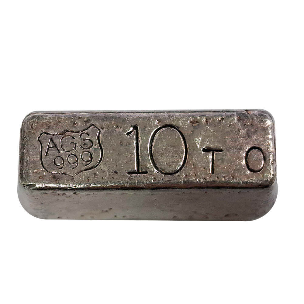 10 oz American Gold & Silver AGS Vintage Silver Bar .999 Fine