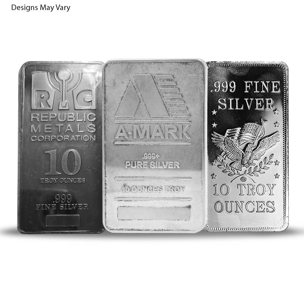 10 oz Generic Silver Bar .999 Fine | Bullion Exchanges