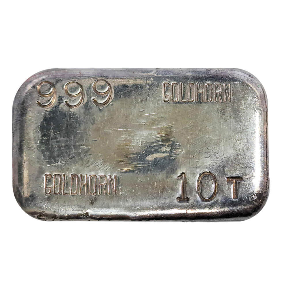10 oz Goldhorn Vintage Silver Bar .999 Fine