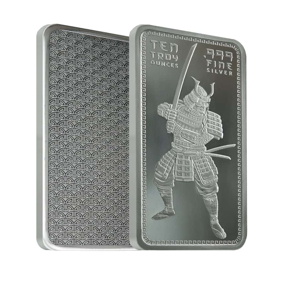 10 oz Silver Samurai Warrior Bar .999 Fine