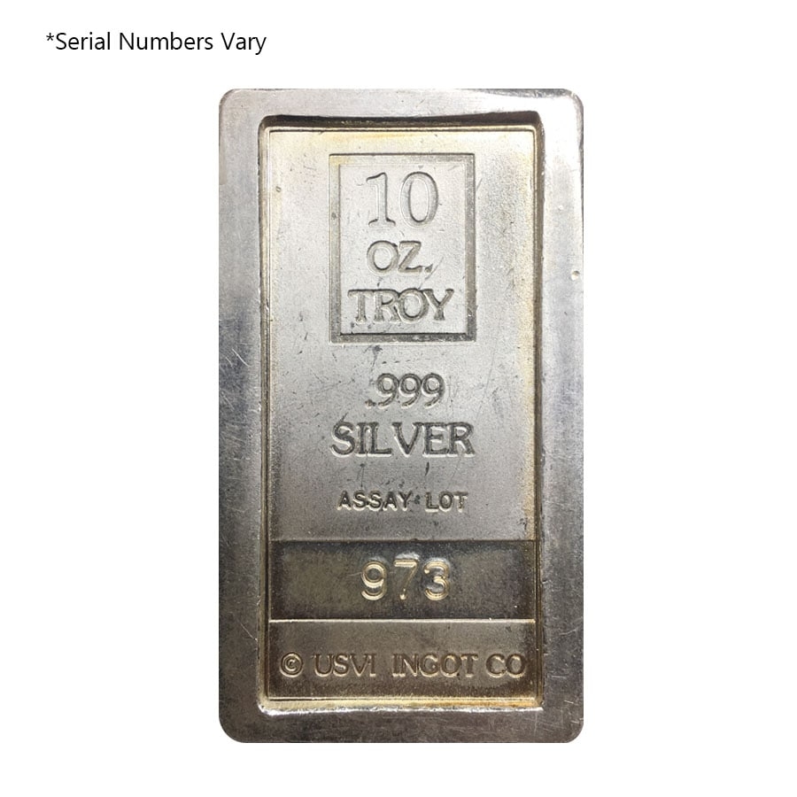 10 oz USVI Silver Vintage Bar .999+ Fine | Bullion Exchanges