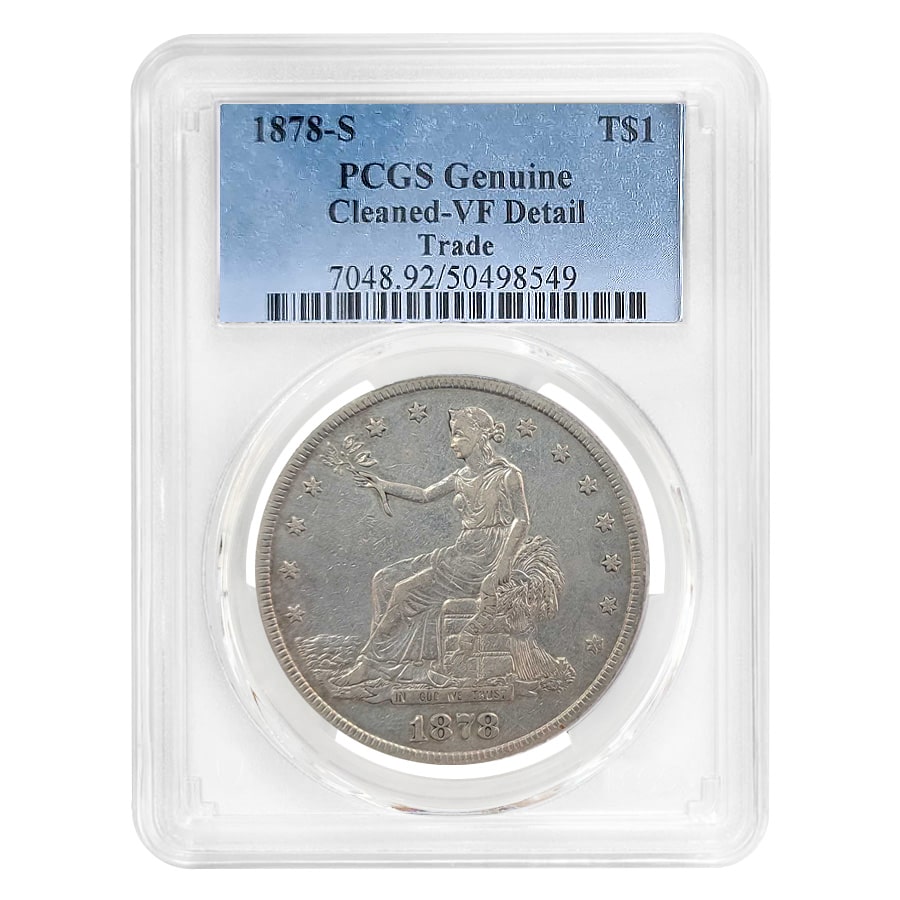 1878-S Silver Trade Dollar $1 PCGS VF Detail (US Mint, 90%)