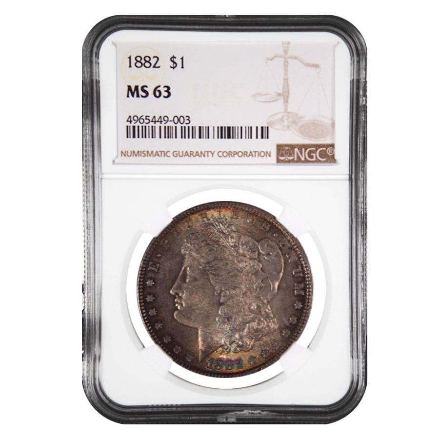 1882 Silver Morgan Dollar NGC MS 63