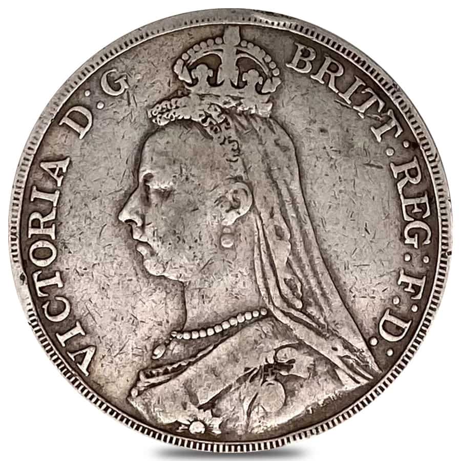 1887-1892 Great Britain 1 Crown Victoria Jubilee Silver Coin Cull 