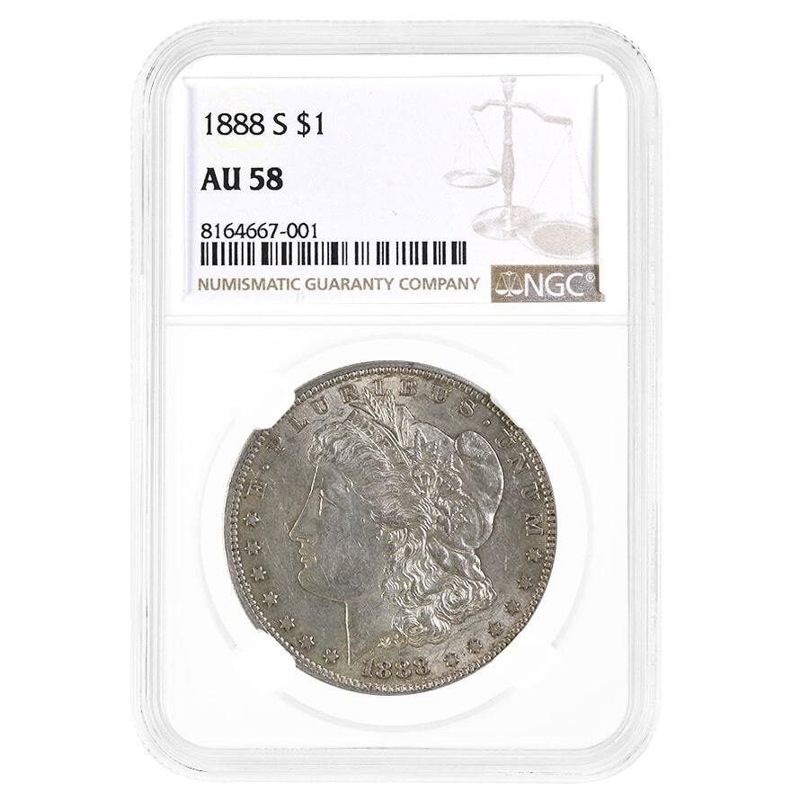 1888-S Morgan Silver Dollar $1 NGC AU 58