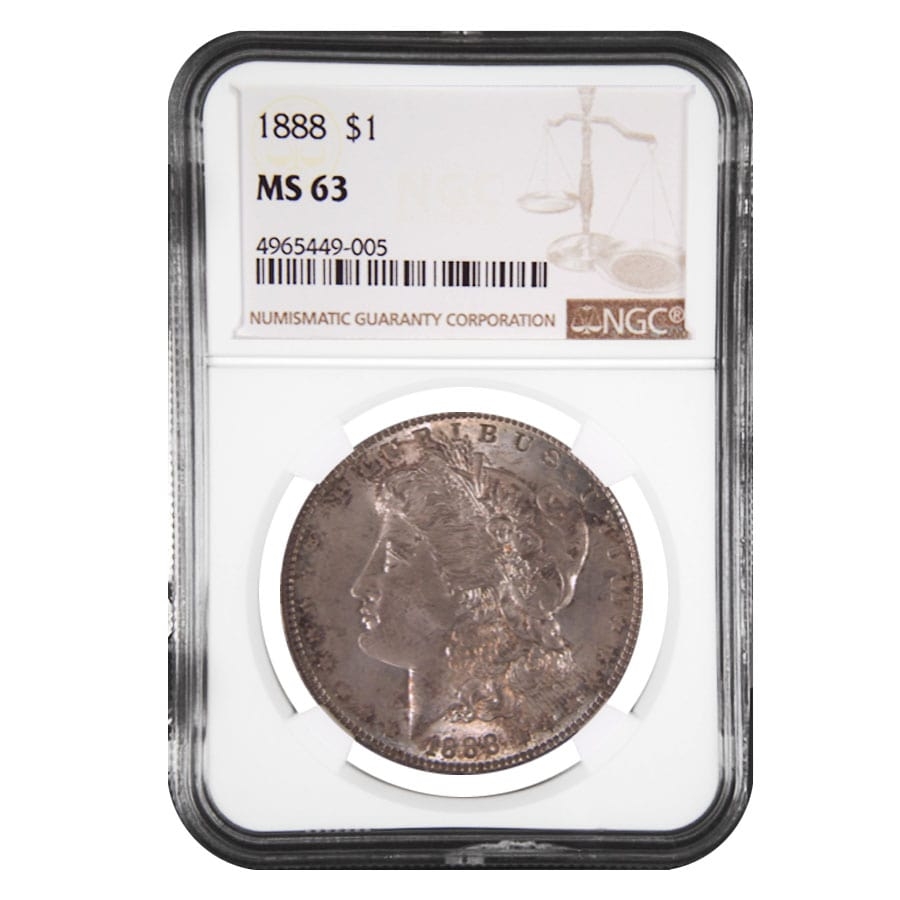 1888 Silver Morgan Dollar NGC MS 63