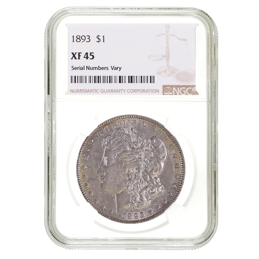 1893 Morgan Silver Dollar $1 NGC XF 45