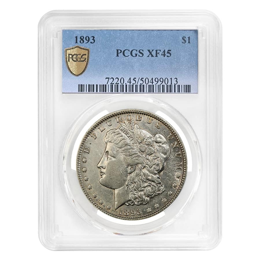 1893 Morgan Silver Dollar $1 PCGS XF 45
