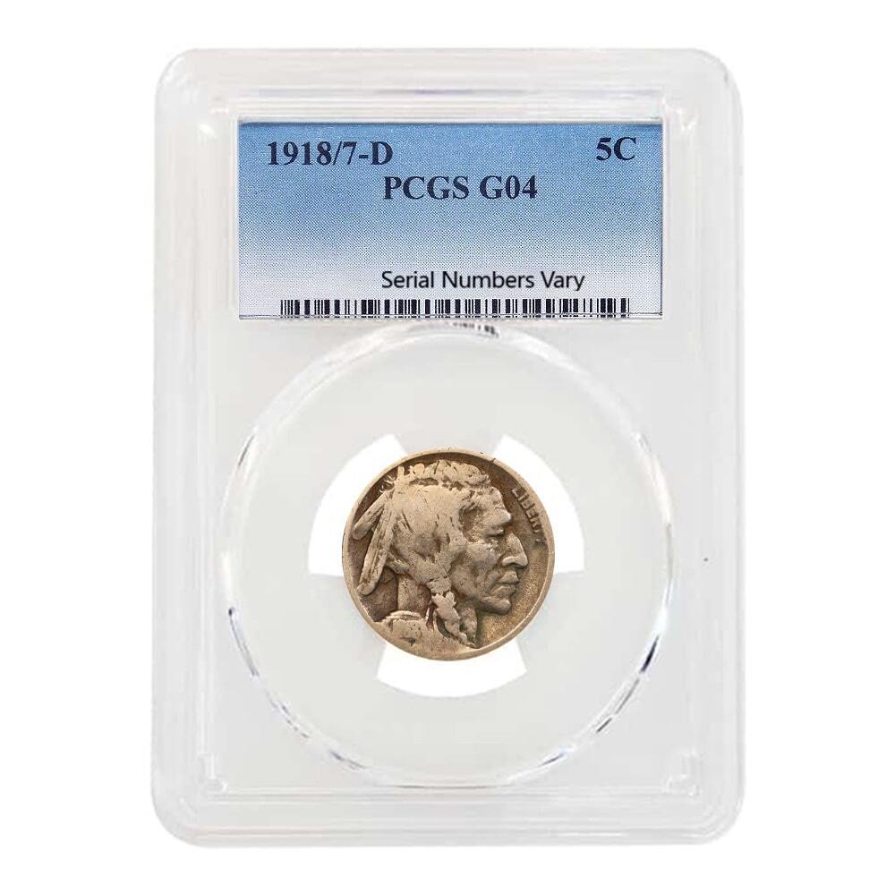 1918/7-D Buffalo Nickel 5C Doubled Die Obverse PCGS G 4