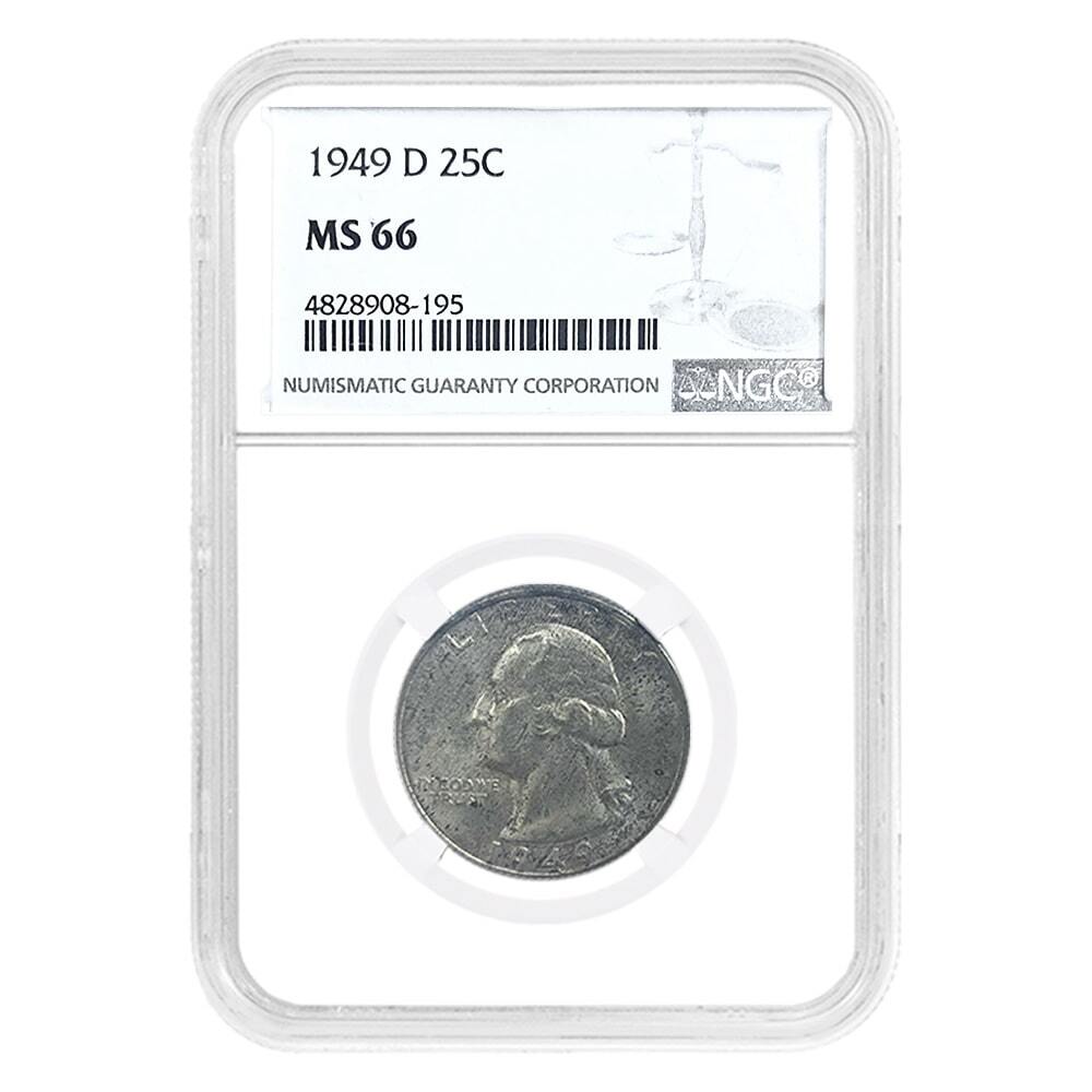 1949-D Washington Silver Quarter 25C NGC MS 66