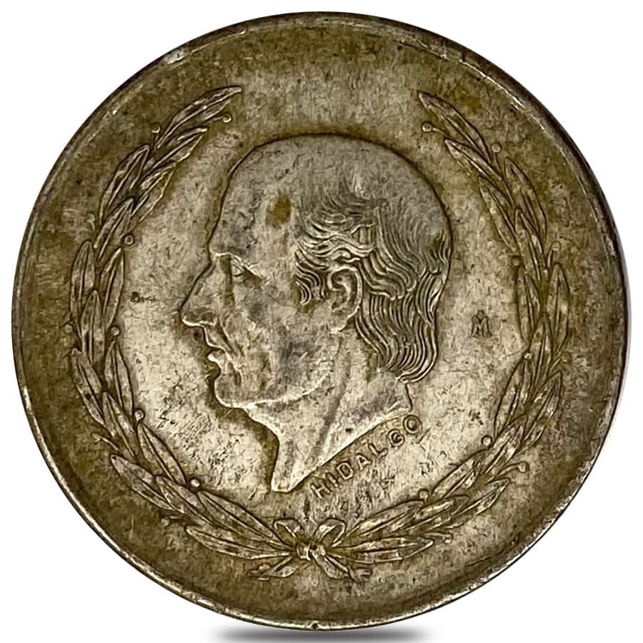 1951-1954 Mexico 5 Pesos Silver Coin Hidalgo Avg Circ ASW 0.643 oz