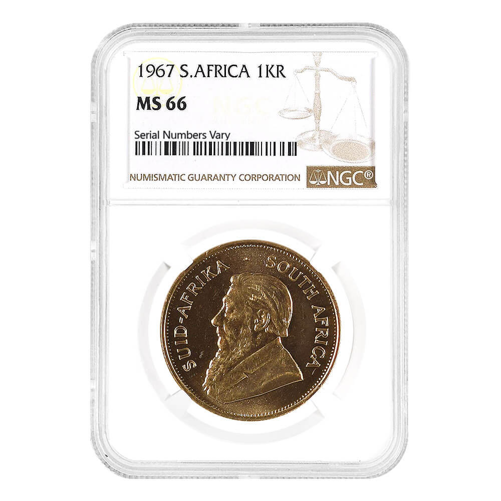 1967 South Africa 1 oz Gold Krugerrand Coin NGC MS 66