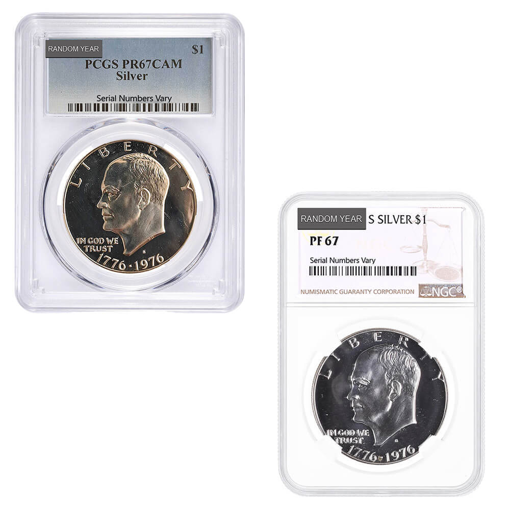 1971-1976 S Proof Eisenhower 40% Silver Dollar $1 NGC/PCGS PF 67 (Random Year)