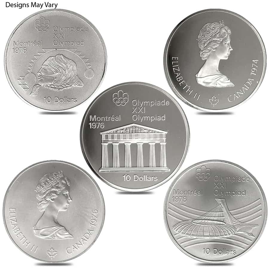 1973-1976 Canada Montreal Olympics $10 Silver Coin BU/PF-Random